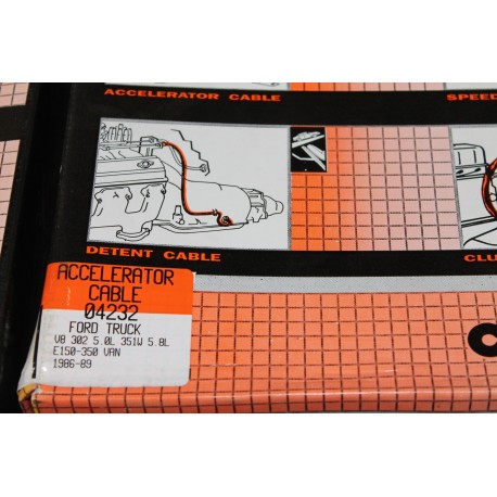 Câble d’accélérateur pour Ford (E150-350) V8 302 5,0l 351W 5,8l